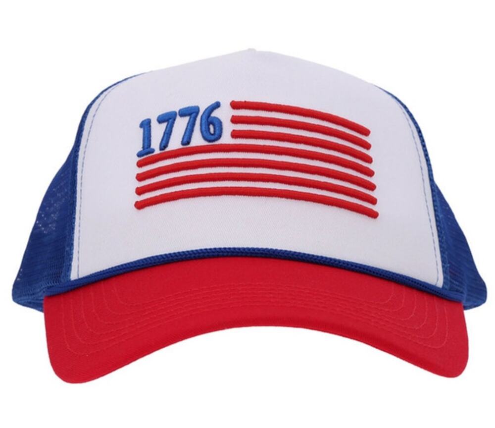 Way To Celebrate embroidered 1776 USA Flag Trucker Hat One Size adult Patriotic